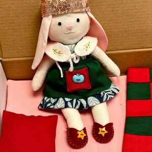 Adorable Bunny Toy with Green Dress